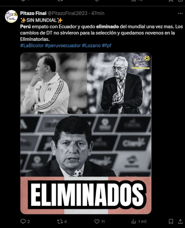 Mira los mejores memes que nos dejó el Perú - Ecuador y el adiós al Mundial. (Redes sociales)
