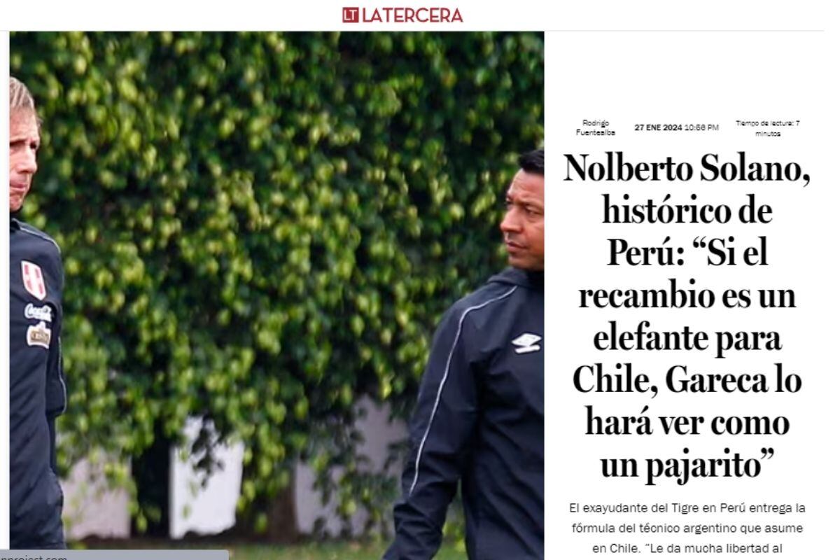 La Tercera habló con Nolberto Solano sobre su posible llegada a Chile (@latercera)