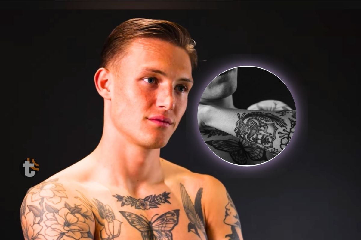 Oliver Sonne desnudó sus torso para mostrar sus principales tatuajes (Foto: @burnely)