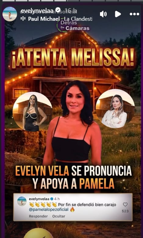 Evelyn Vela apoya a Pamela López tras bronca con Melissa Klug en 'La Granja vip'.