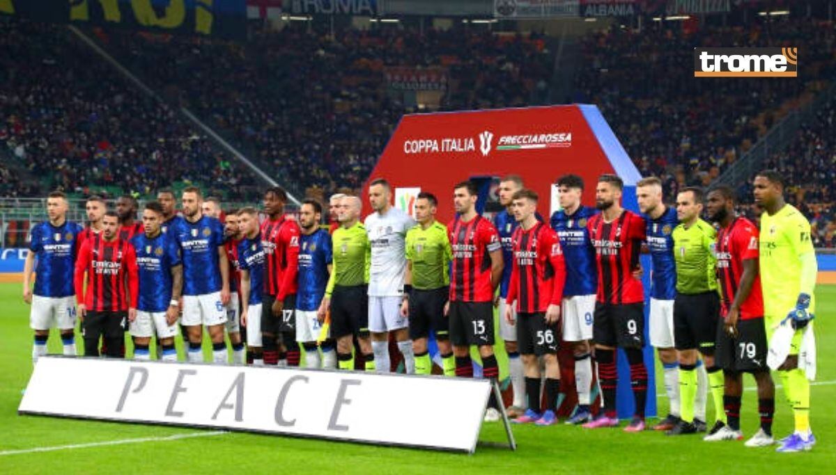 Milan e Inter enviaron este mensaje en la Copa Italia (Foto: Getty Images)