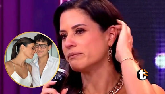 María Pía llora en vivo por viaje de su hijo
