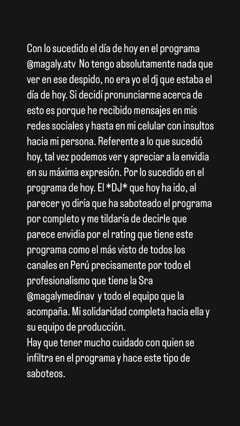 Mensaje de DJ texBeat.