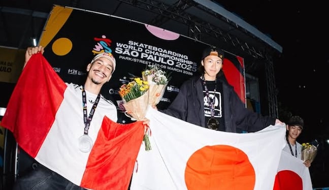 Angelo Caro y su sana costumbre de dejar en lo alto el nombre del Perú. (@worldskateofficial)