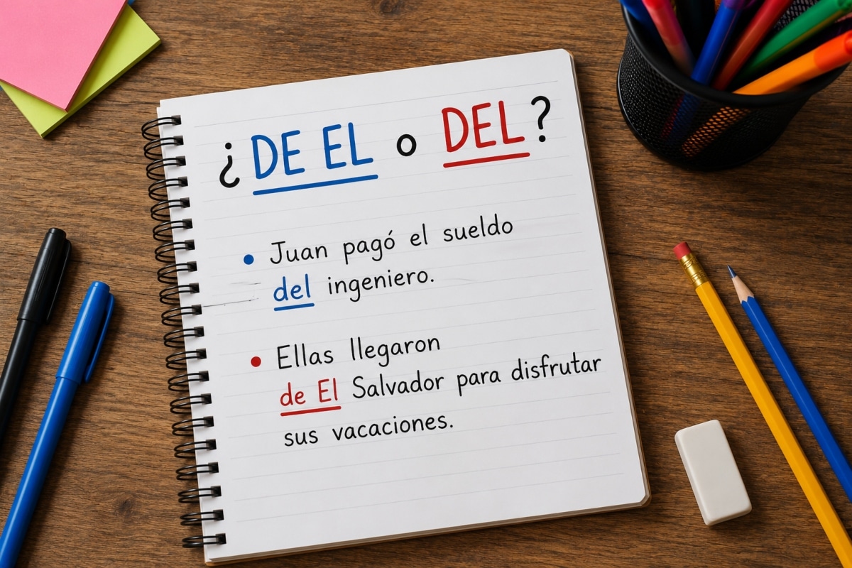¿‘Del’ o ‘de el’? Conoce la regla que explica cuándo debes unir estas palabras y en qué casos deben escribirse separadas. Foto: IA.