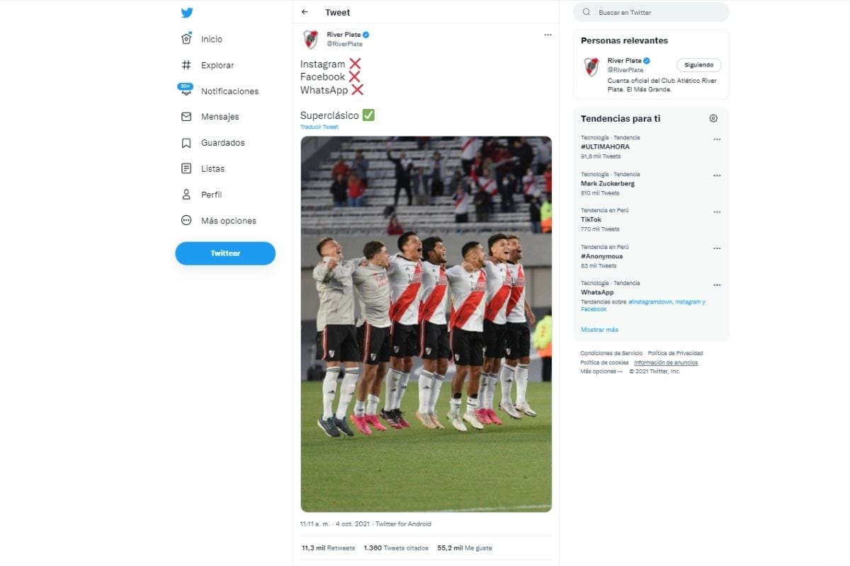 Hinchas millonarios y xeneizes reaccionaron publicación (Foto: @riverplate)