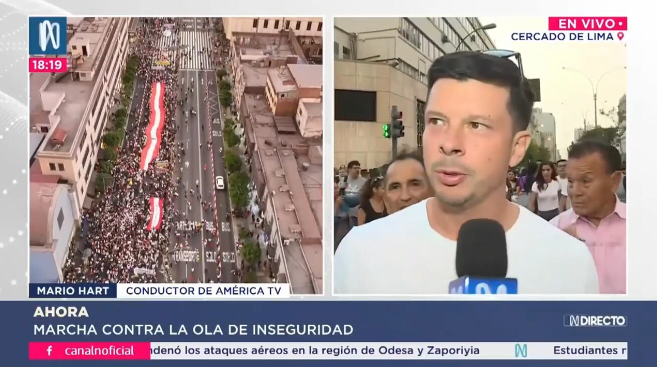 Mario Hart en la 'Marcha por la Paz'.