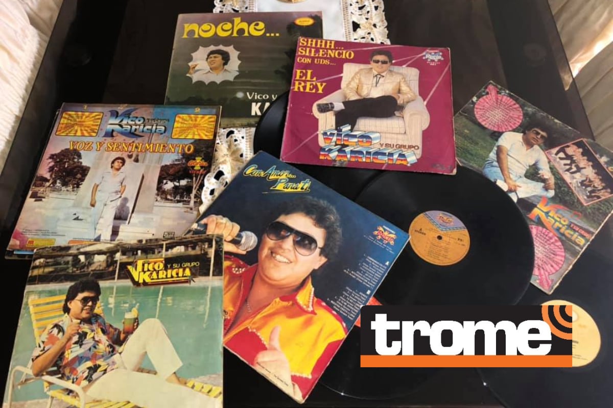 Colección de discos de Vico y su Grupo Karicia. Foto: Facebook de Vico y su Grupo Karicia