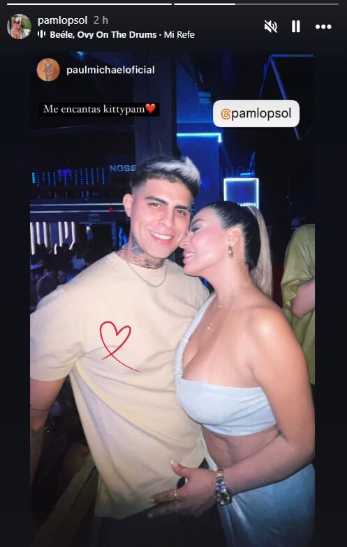 Pamela López y su salsero en su primera foto juntos.