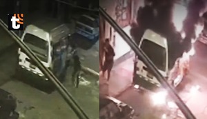 ¡Pánico en Cercado de Lima! Video muestra el momento en el que extorsionadores queman vehículo de transporte público
