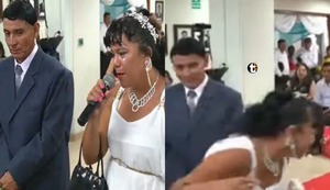 ¡Tragedia en el Día del Amor! Novia planta a novio en plena ceremonia de matrimonio comunitario en Bagua y huye: “No acepto” | VIDEO