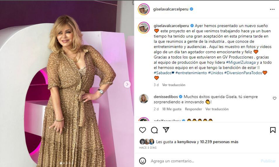 Gisela Valcárcel anunció la presentación de un nuevo proyecto televisivo. (Foto: Captura)