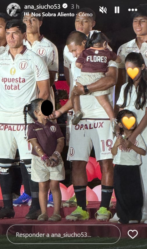 Edison Flores ingresó a las canchas con sus hijas y Ana Siucho lo captó en foto.