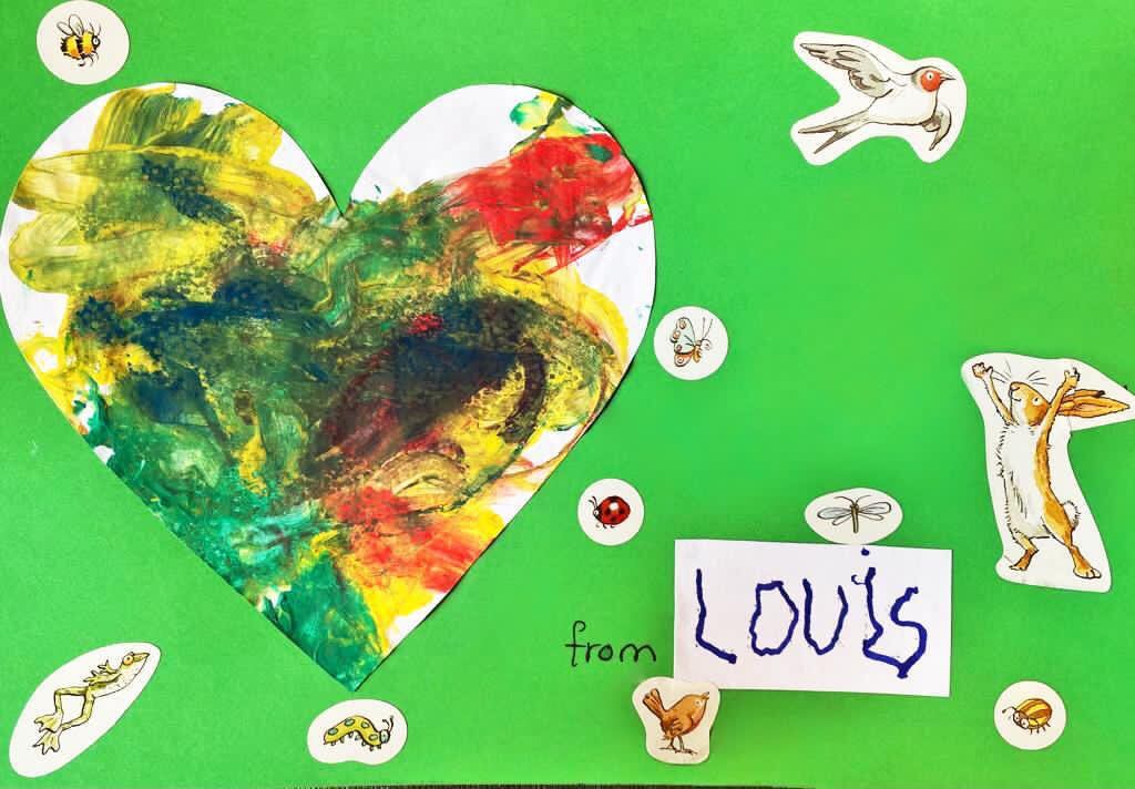 El dibujo de Louis para su abuela Diana.