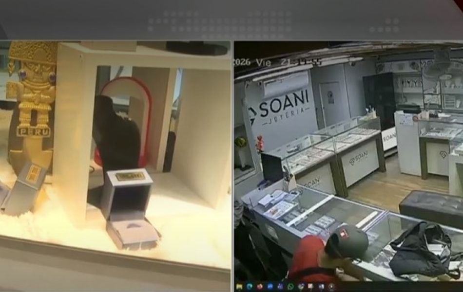 Delincuentes se llevan 275 mil dólares en oro tras robo de una joyería. (Foto: Captura / América Noticias)