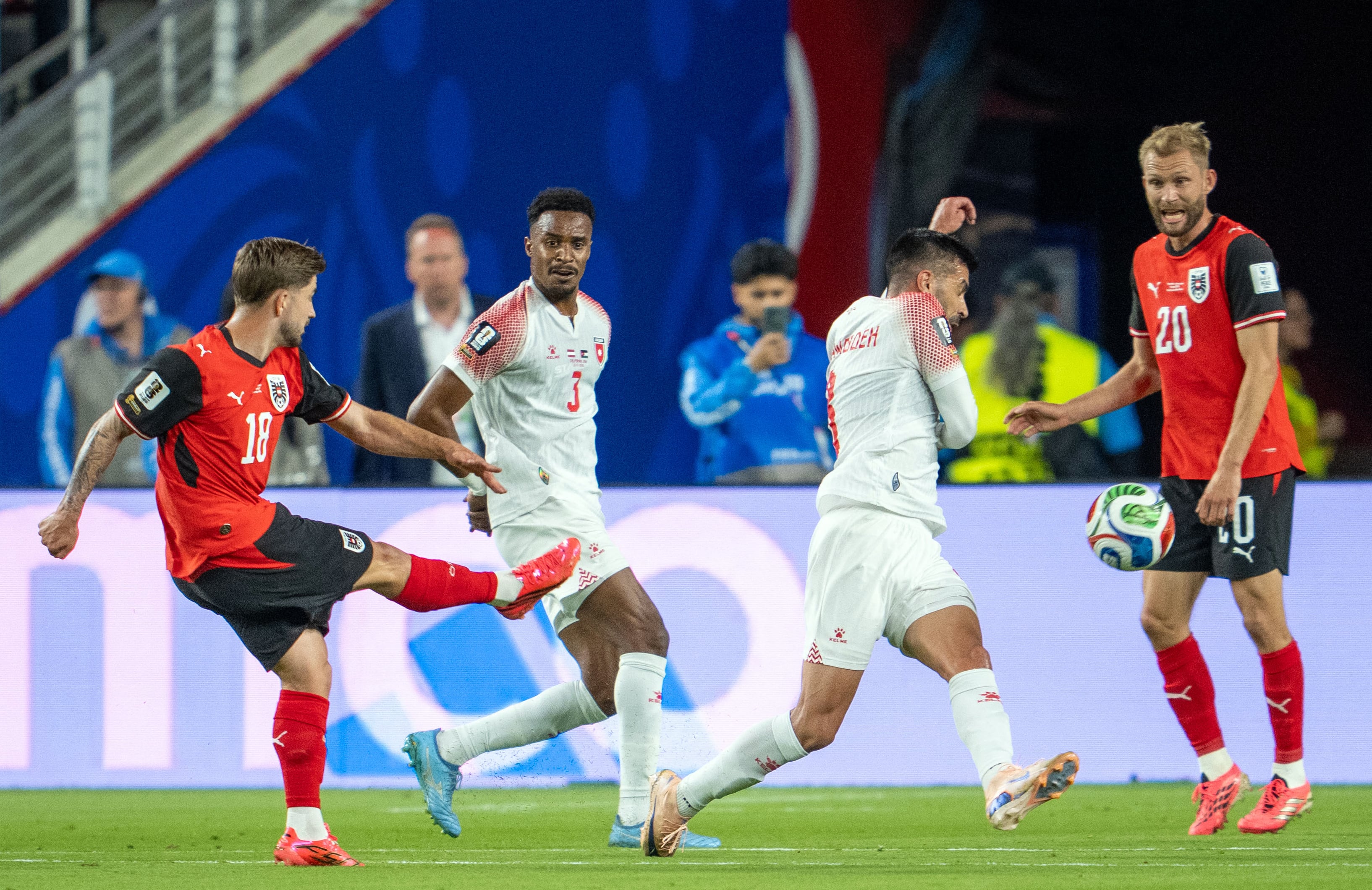Austria vs. Jordania en el Mundial 2026. (Photo by GEORG HOCHMUTH / APA / AFP) / Austria OUT / SOUTH TYROL OUT