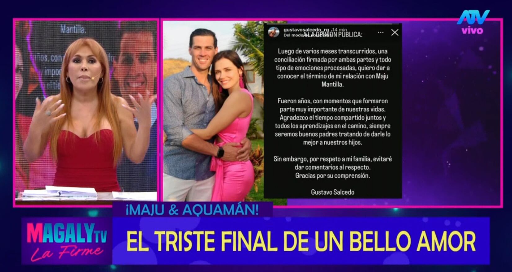 Magaly Medina le recuerda a Maju Mantilla que nadie muere por amor.