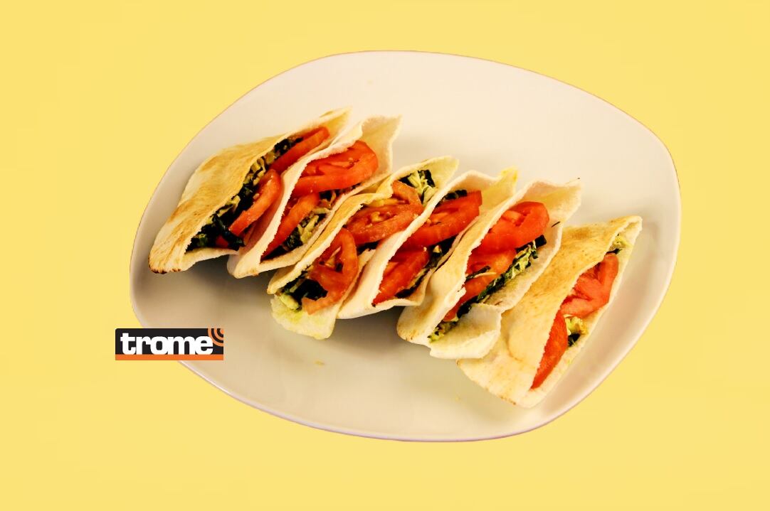 El sándwich es una de las preparaciones más populares en el mundo y que permite muchas combinaciones, como el sándwich de verduras y pan pita. (Compos. Isabel Medina / Ajinomoto / Trome).