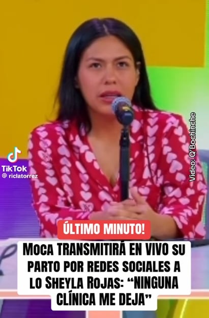 Tiktoker 'Moca' revela que transmitirá su parto EN VIVO, a lo Sheyla Rojas, pero no será cesárea.