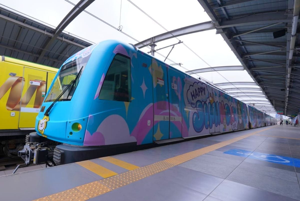 La Línea 1 del Metro de Lima acondicionó un tren con la figura del cantante Jimin de BTS. Foto: Línea 1 Metro de Lima
