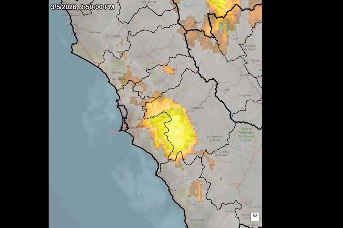 Precipitaciones en la sierra central se desplazaron hasta Lima Este (Imagen: Senamhi