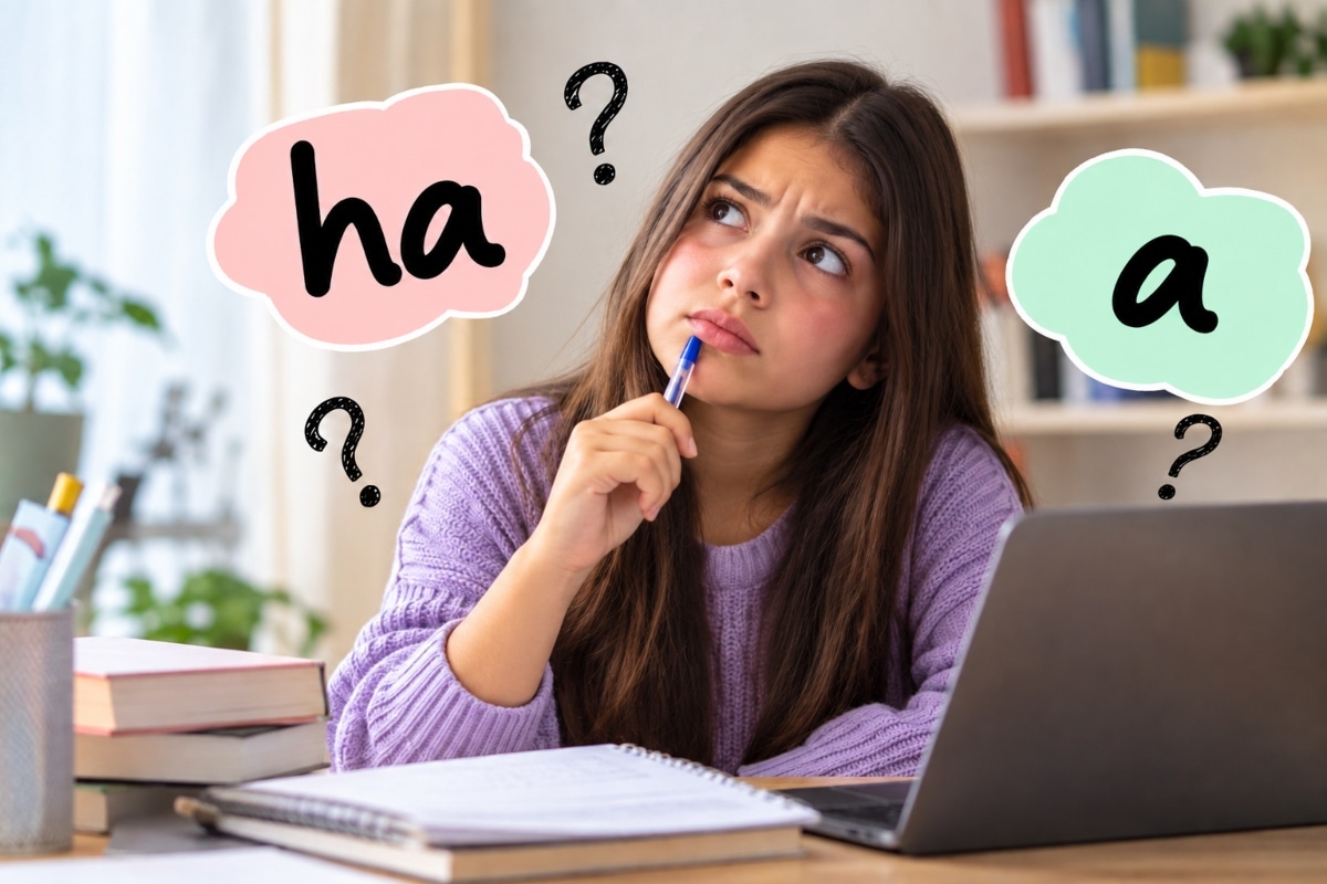 Si alguna vez dudaste entre escribir ‘ha’ o ‘a’, aquí encontrarás la explicación para resolverlo. Aprende a diferenciarlas con ejemplos cotidianos. Foto: IA.