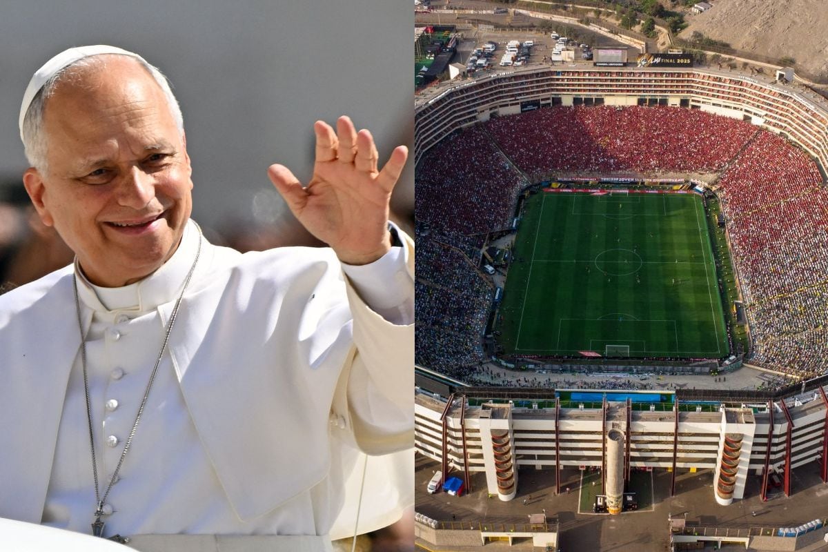 Una comitiva del Vaticano recorrió en reserva el Estadio Monumental para evaluar su capacidad de albergar la principal actividad del papa León XIV durante su visita al Perú. | Foto: AFP