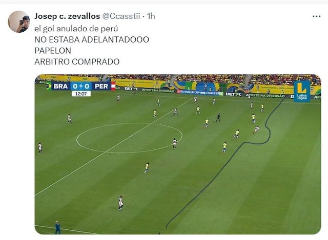 Memes Perú vs Brasil: ‘VARsil’ se vuelve tendencia (Foto: Twitter)