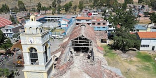 Vista superior de iglesia afectada por el sismo en Junín. Foto: José Vladimir Bendezú - Correo Huancayo