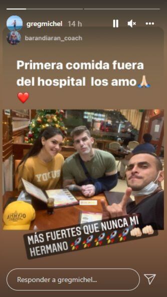 Greg Michel dejó el hospital tras fuerte accidente que sufrió en Tarapoto. (Foto: @gregmichel)