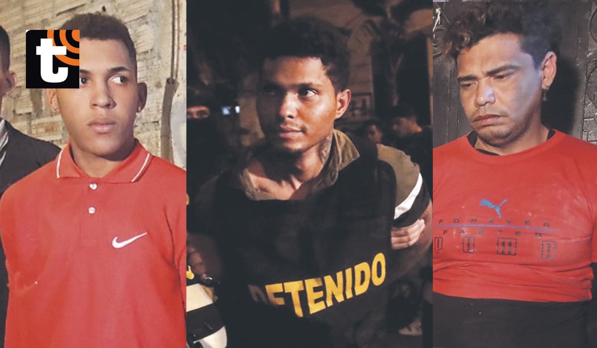 Luis Fernández, Jhony Gonzales y Jelvin Guerrero. Integrantes de la peligrosa banda.