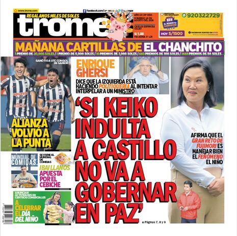‘SI KEIKO INDULTA A CASTILLO NO VA A GOBERNAR EN PAZ’