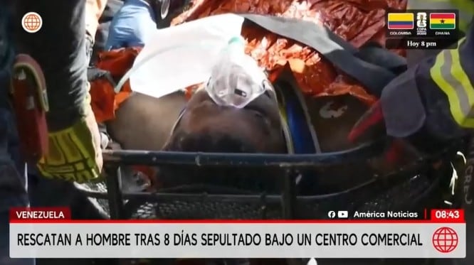 Hallazgo del vigilante bajo los escombros en Venezuela.
