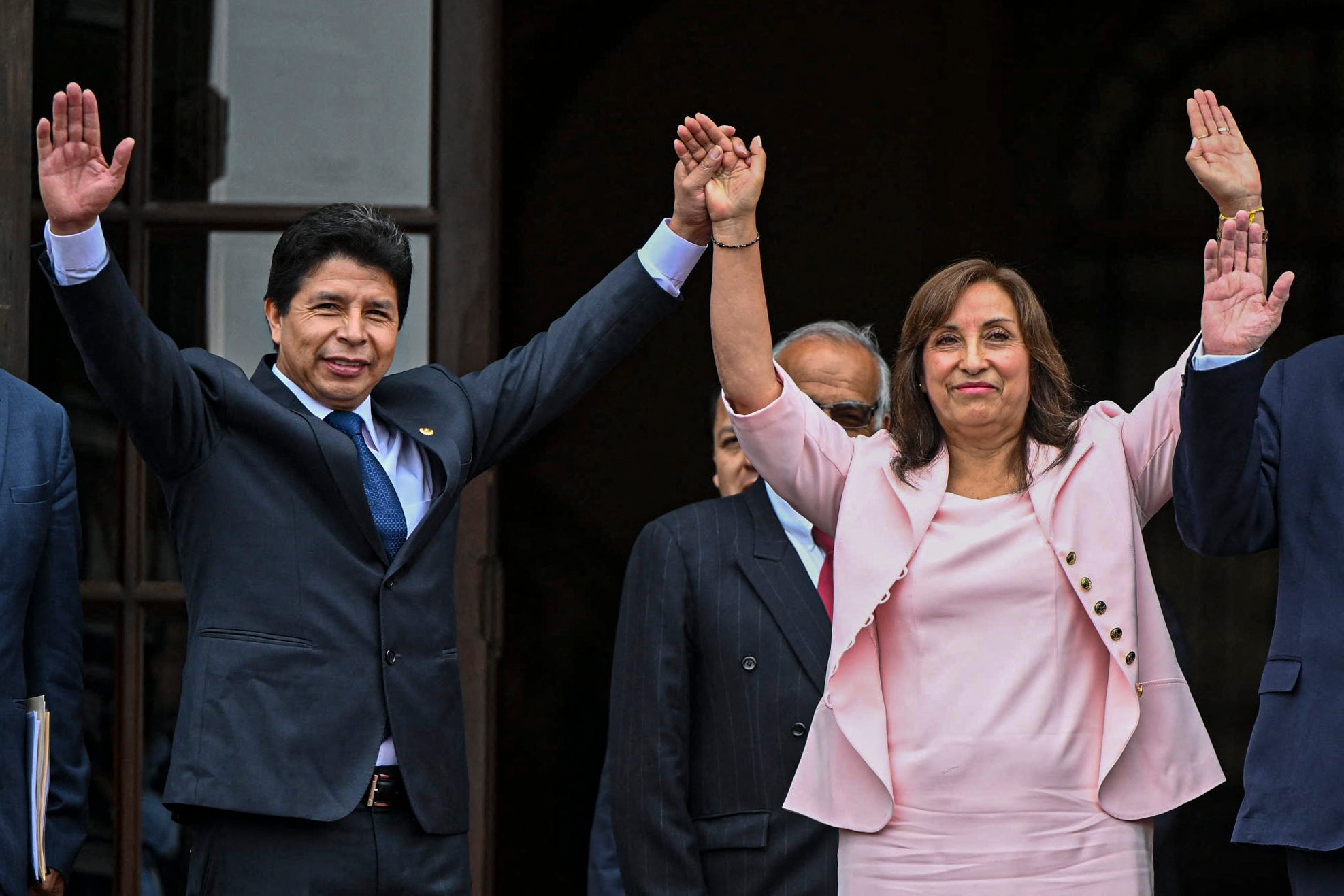 Pedro Castillo y Dina Boluarte. Foto: ERNESTO BENAVIDES / AFP