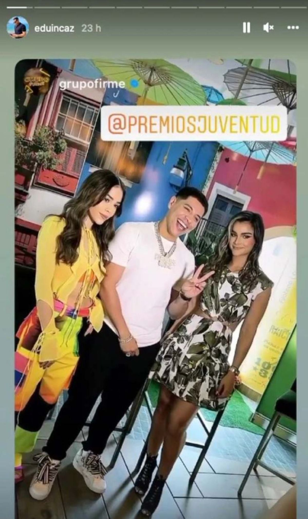 Con esta historia de Instagram, el vocalista de Grupo Firme confirmó su presencia como presentador de los "Premios Juventud" (Foto: Eduin Caz / Instagram)