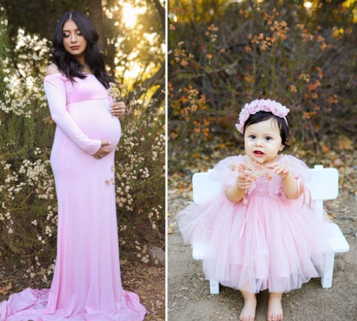 La pequeña Adalyn ya tiene un año y posó con el mismo color de vestido que su mamá. (Foto: @__jamesalvarez / Instagram)