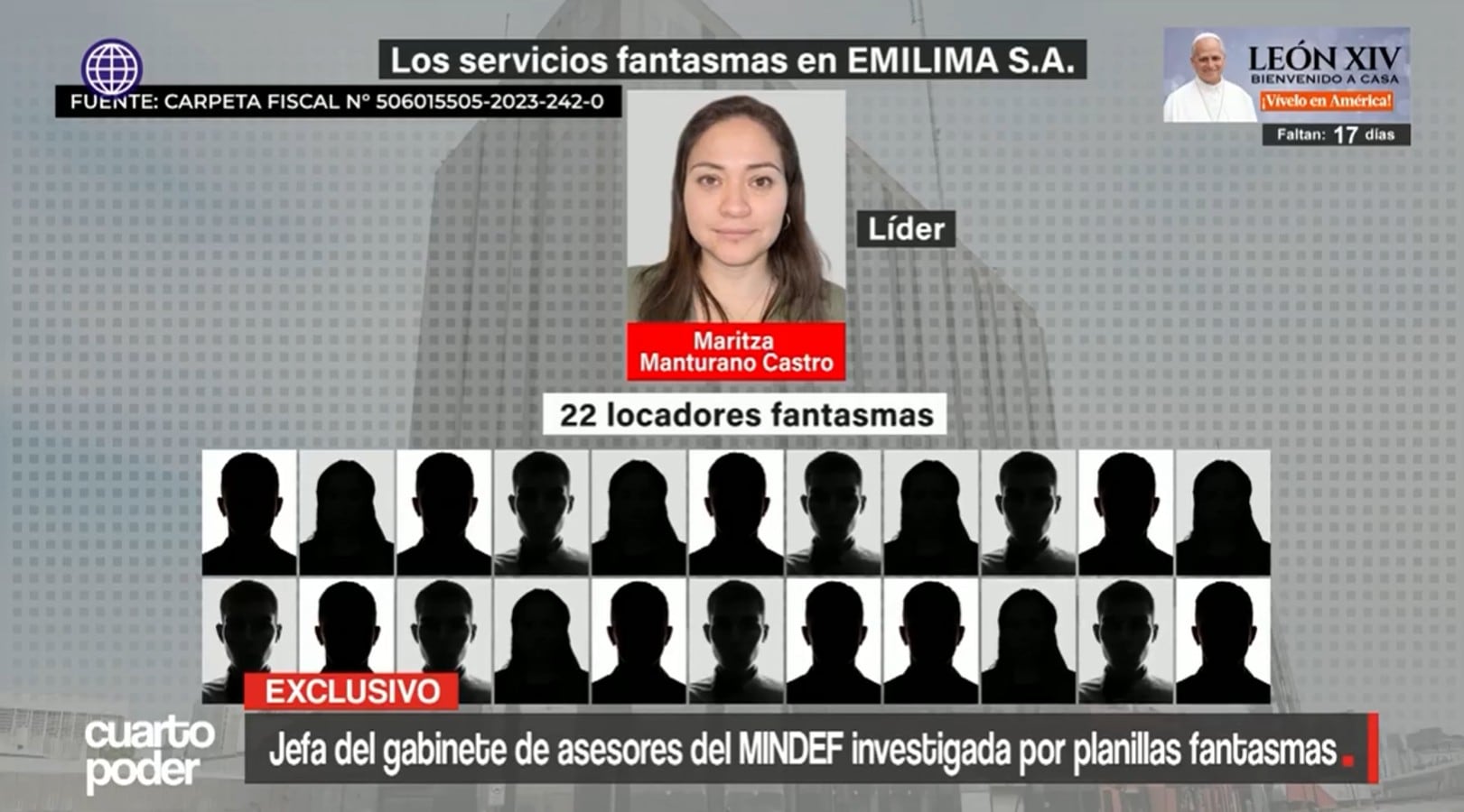 La Fiscalía señala a Maritza Manturano como presunta cabecilla de una red que habría contratado a 22 locadores por servicios no realizados en la empresa municipal. Foto: Cuarto Poder