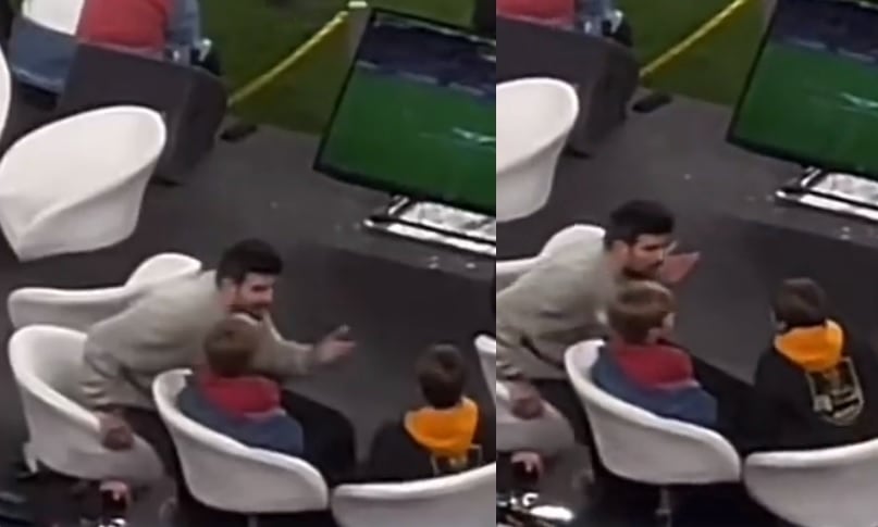 Gerard Piqué con sus hijos durante la final de la Kings League en el Camp Nou (Foto: Twitter)