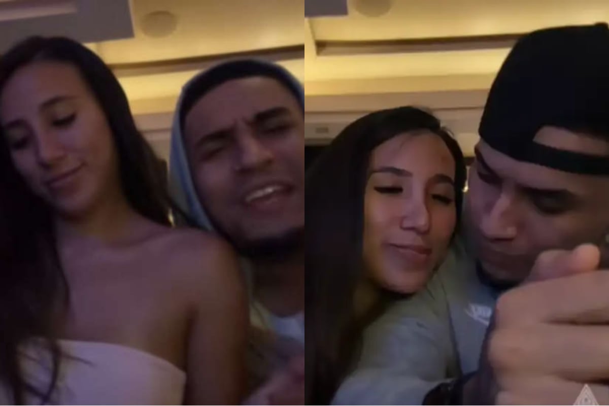 A través de transmisiones en vivo en las plataformas TikTok y Kick, la expareja se dejó ver en situaciones de complicidad, compartiendo bailes, abrazos e incluso gestos de coqueteo en un restobar local | Foto: TikTok (Captura) / Composición EC