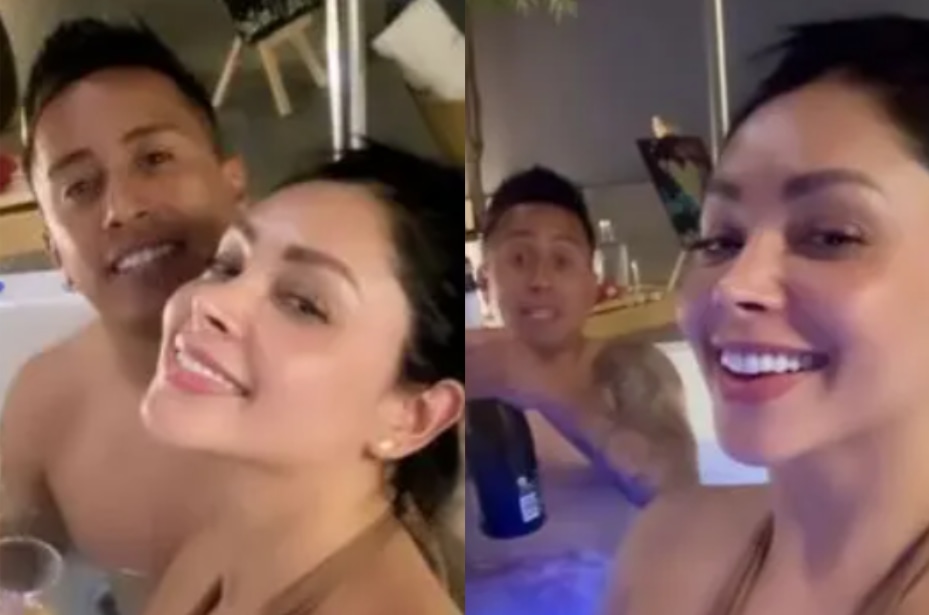 Christian Cueva y Pamela Franco en jacuzzi.