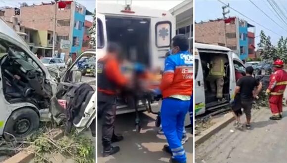 Comas: brutal choque de combi contra poste deja 13 heridos