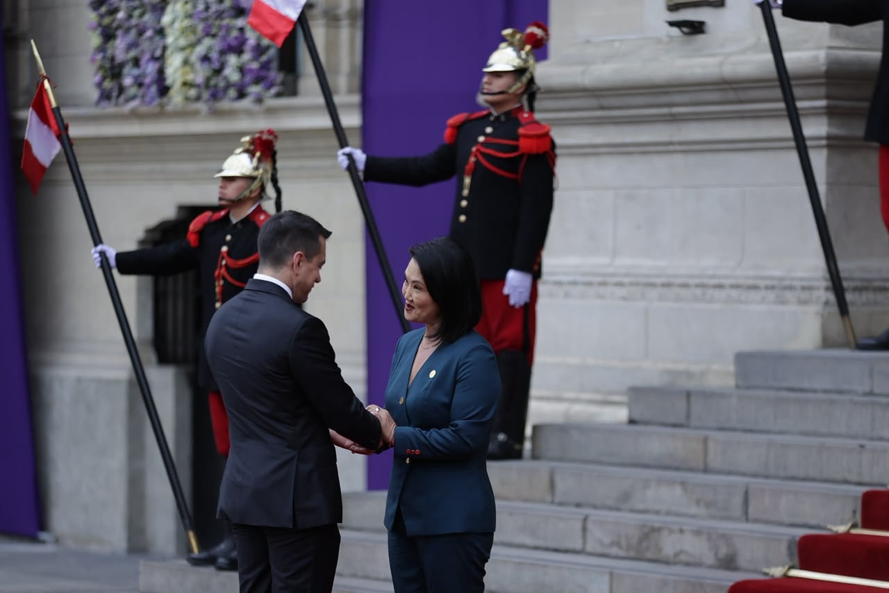 Keiko Fujimori recibe a Daniel Noboa en Lima para el XVII Gabinete Binacional Perú-Ecuador (Fotos: Hugo Pérez/GEC)
