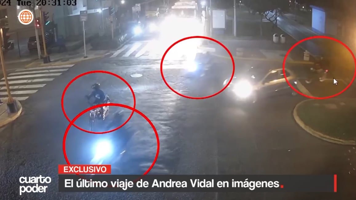 Vehículo oscuro y cuatro motorizados siguieron el taxi que tomó Andrea Vidal el 12 de diciembre del 2024.