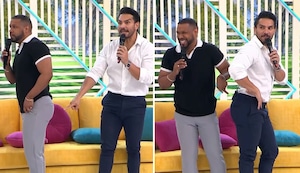 Giselo muestra sus atributos y deja a Rafael Cardozo boquiabierto