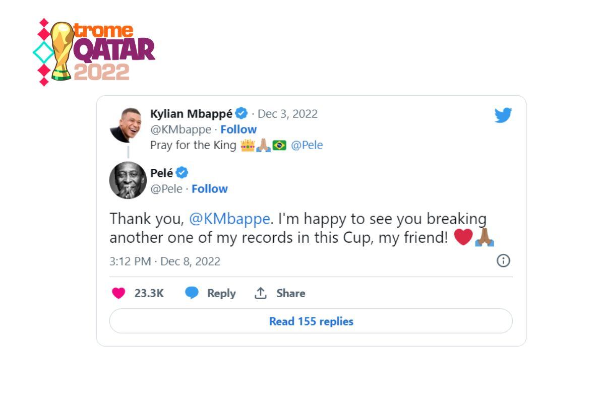 Mbappé fue el primero en saludar a O Rei (@kmbappe)