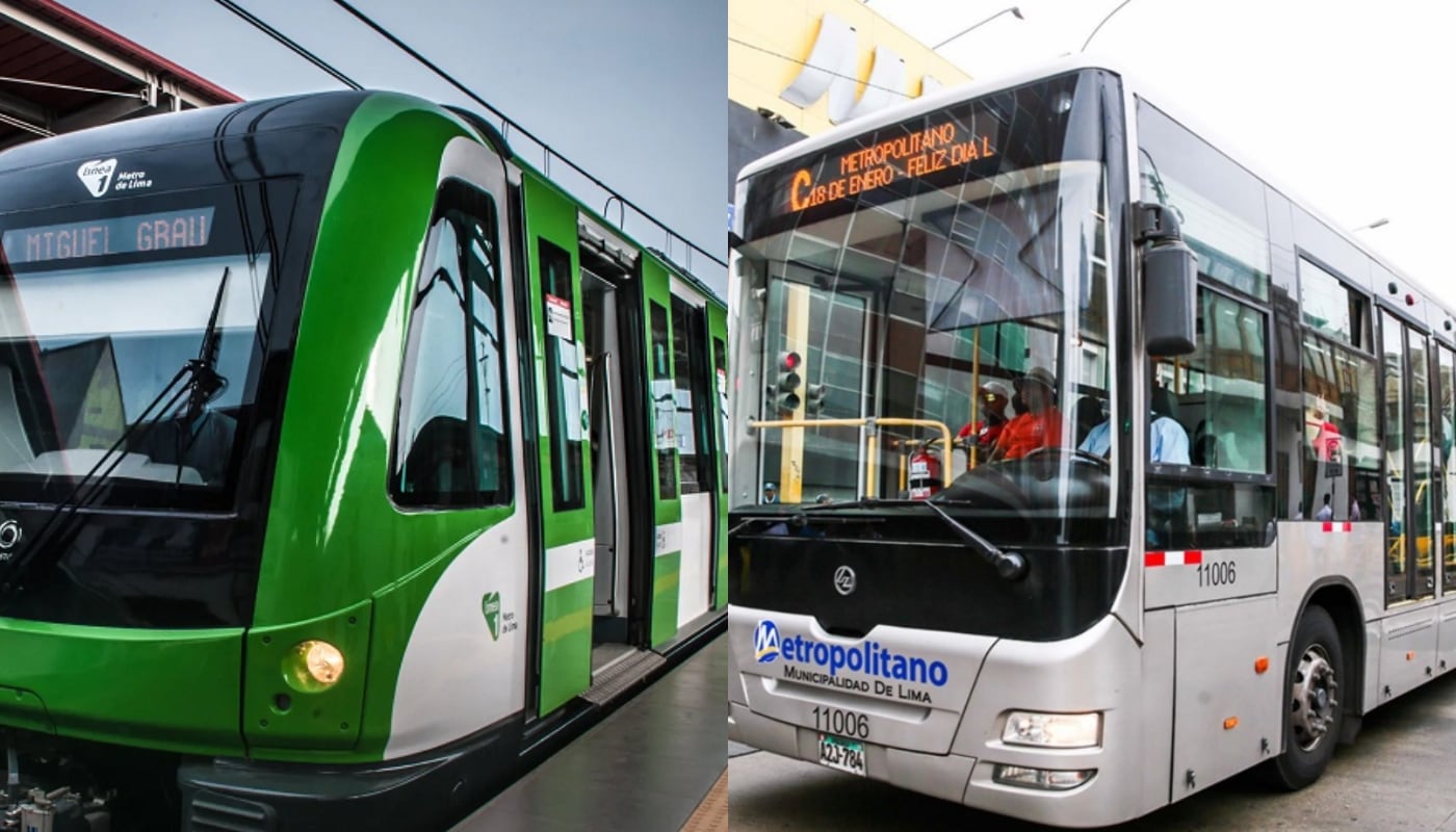 Línea 1 del Metro de Lima y el Metropolitano.