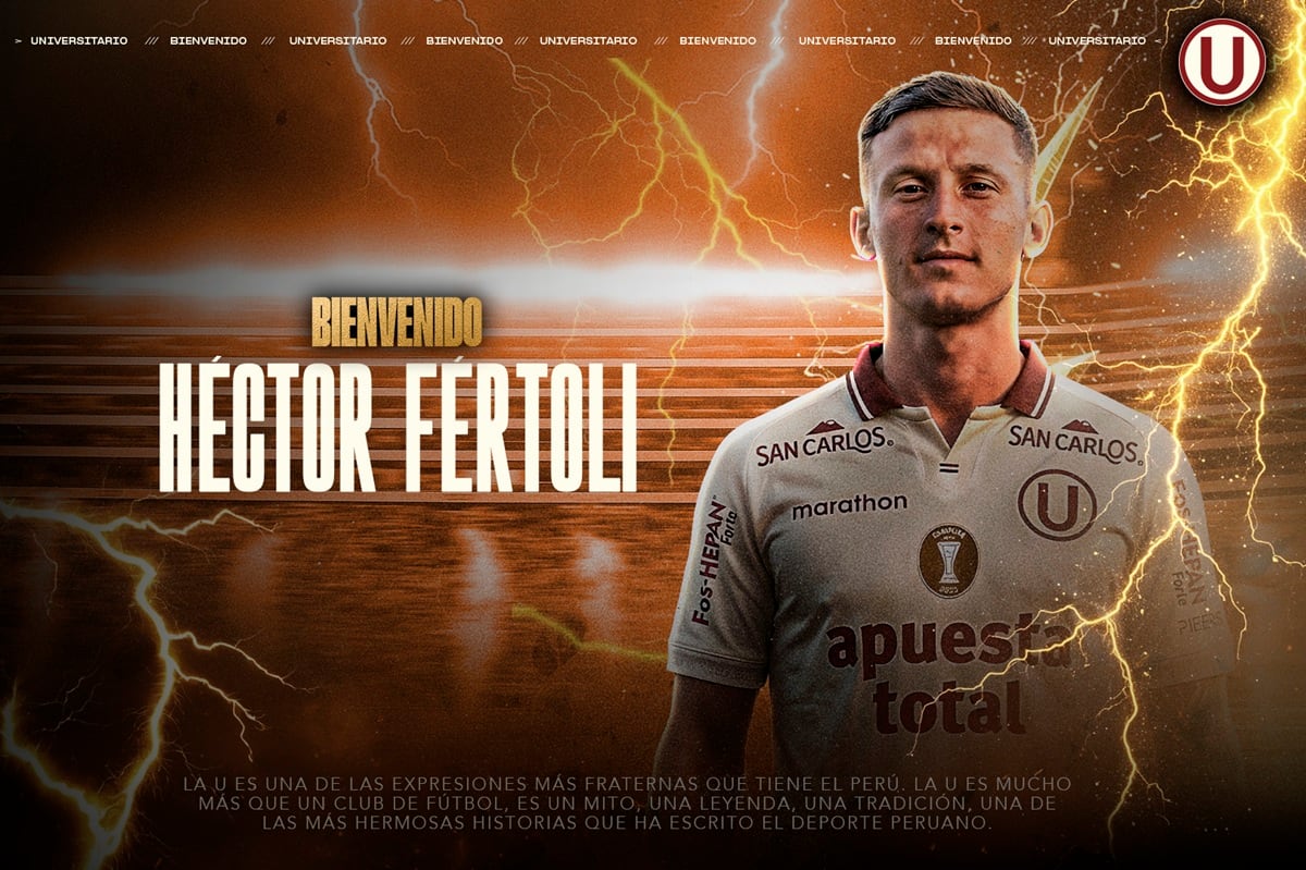 El delantero argentino Héctor Fértoli es anunciado como el más reciente fichaje de la 'U' para el 2026. (Foto de Universitario de Deportes)