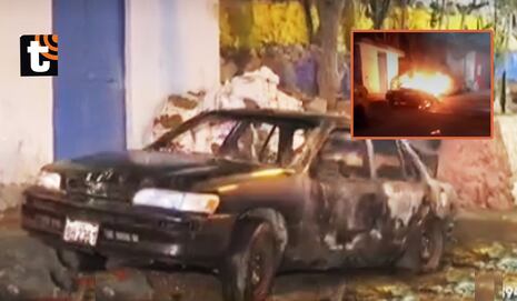 ¡Grabaron todo! Extorsionadores queman por error auto de maestro pastelero en Independencia