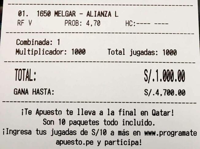 Hincha apostó fuerte suma de dinero en el Alianza Lima vs. Melgar. Foto: Captura.