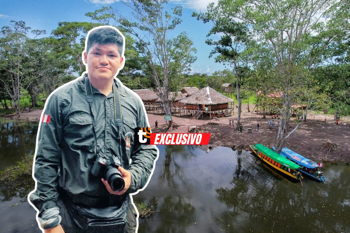 El joven guardaparque shipibo-konibo de la Reserva Comunal El Sira fue reconocido por National Geographic Camping Perú por las fotografías y videos con los que retrata la riqueza natural de Ucayali. Foto: Composición Trome / Alberth Sánchez.